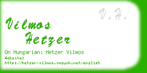 vilmos hetzer business card